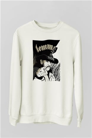 Lemmy Beyaz Unisex Sweatshirt
