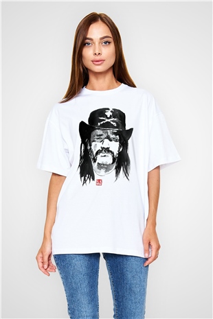Lemmy Beyaz Oversize Tişört Oversize T-shirt - TişörtFabrikası