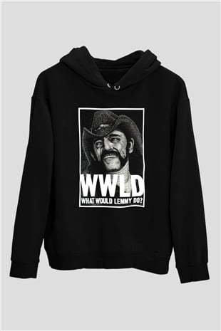 Lemmy Siyah Unisex Kapüşonlu Sweatshirt