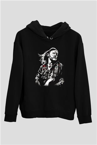 Lemmy Siyah Unisex Kapüşonlu Sweatshirt