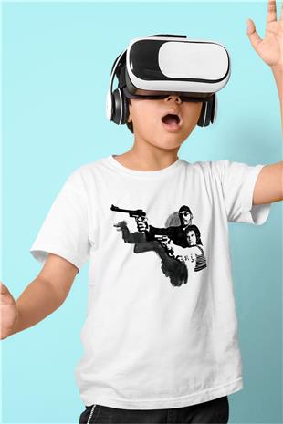 Leon Baskılı Beyaz Unisex Beyaz Çocuk Tişört - Tshirt