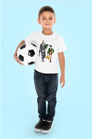 Leon Baskılı Beyaz Unisex Beyaz Çocuk Tişört - Tshirt