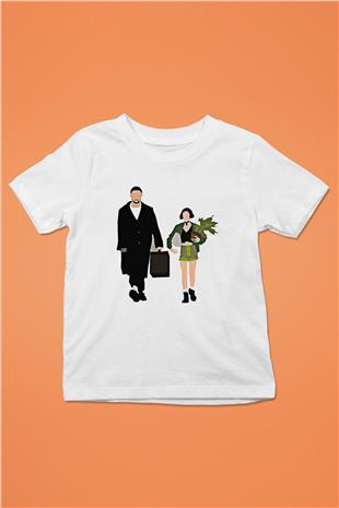 Leon Baskılı Beyaz Unisex Beyaz Çocuk Tişört - Tshirt