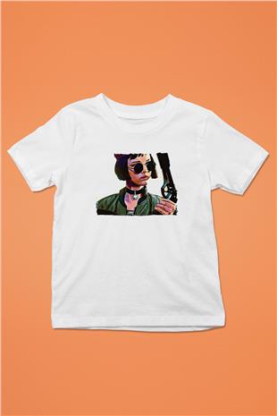 Leon Baskılı Beyaz Unisex Beyaz Çocuk Tişört - Tshirt