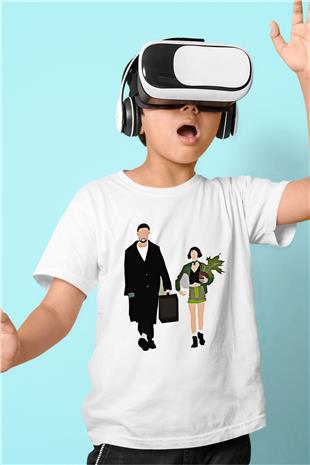 Leon Baskılı Beyaz Unisex Beyaz Çocuk Tişört - Tshirt