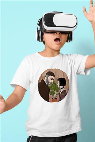 Leon Baskılı Beyaz Unisex Beyaz Çocuk Tişört - Tshirt