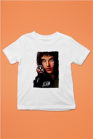 Leon Baskılı Beyaz Unisex Beyaz Çocuk Tişört - Tshirt