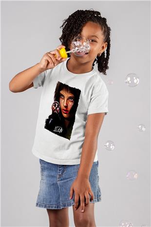 Leon Baskılı Beyaz Unisex Beyaz Çocuk Tişört - Tshirt