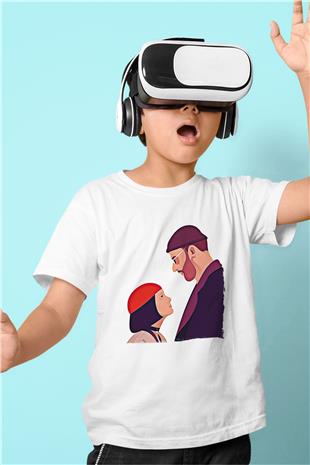 Leon Baskılı Beyaz Unisex Beyaz Çocuk Tişört - Tshirt