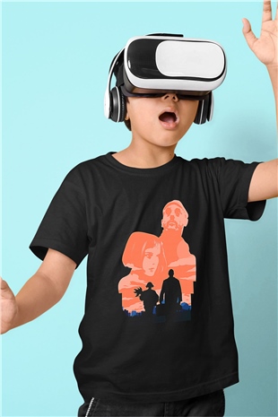 Leon Baskılı Unisex Siyah Çocuk Tişört - Tshirt