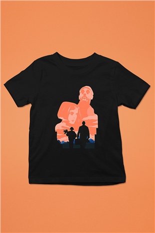 Leon Baskılı Unisex Siyah Çocuk Tişört - Tshirt