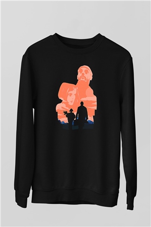 Leon Baskılı Unisex Siyah Sweatshirt
