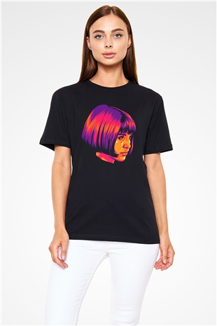 Leon Baskılı Unisex Siyah Tişört - Tshirt