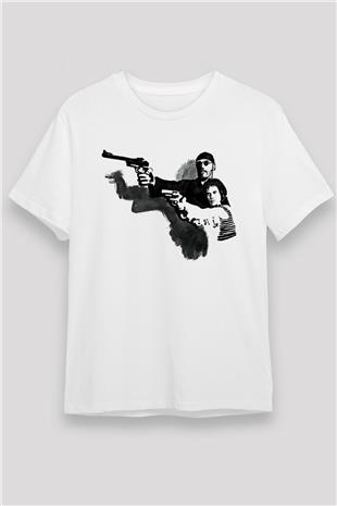 Leon Unisex Baskılı Beyaz Tişört - Tshirt