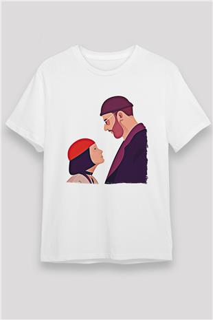 Leon Unisex Baskılı Beyaz Tişört - Tshirt