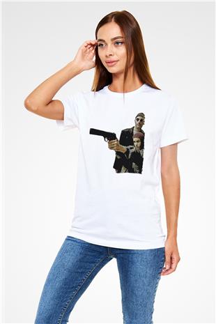 Leon Unisex Baskılı Beyaz Tişört - Tshirt
