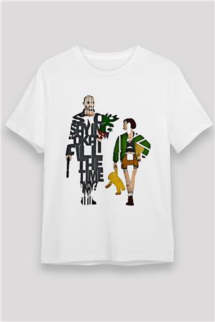 Leon Unisex Baskılı Beyaz Tişört - Tshirt