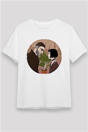 Leon Unisex Baskılı Beyaz Tişört - Tshirt