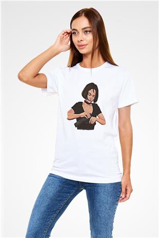 Leon Unisex Baskılı Beyaz Tişört - Tshirt