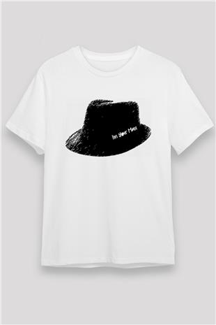 Leonard Cohen Baskılı Unisex Beyaz Tişört - Tshirt