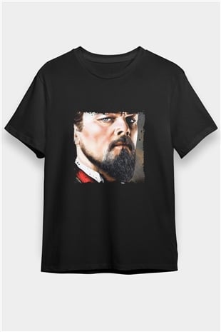 Leonardo DiCaprio Baskılı Unisex Siyah Tişört