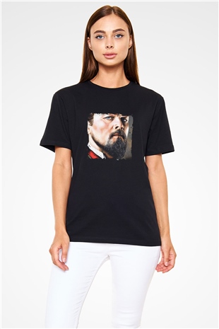 Leonardo DiCaprio Baskılı Unisex Siyah Tişört