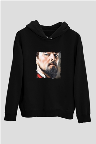 Leonardo DiCaprio Baskılı Unisex Siyah Hoodie