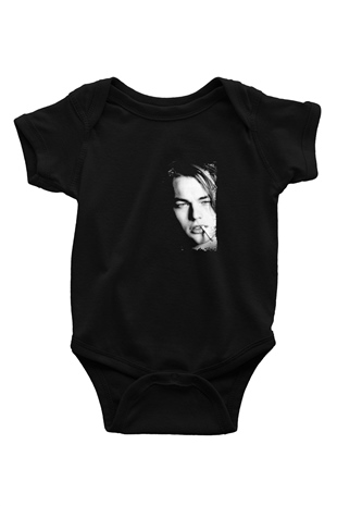 Leonardo DiCaprio Baskılı Unisex Siyah Bebek Body - Zıbın