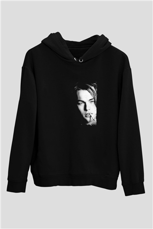 Leonardo DiCaprio Baskılı Unisex Siyah Hoodie
