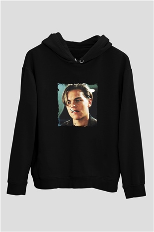 Leonardo DiCaprio Baskılı Unisex Siyah Hoodie