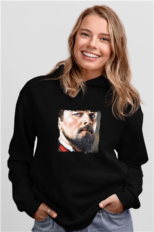 Leonardo DiCaprio Baskılı Unisex Siyah Hoodie