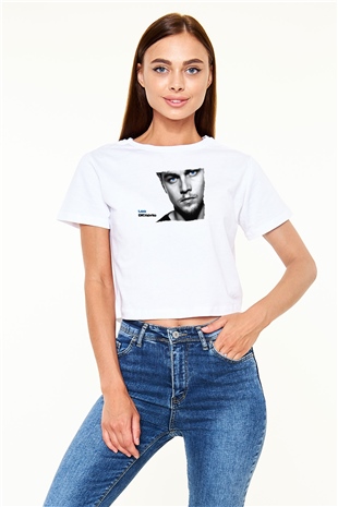 Leonardo DiCaprio Beyaz  Crop Top Tişört