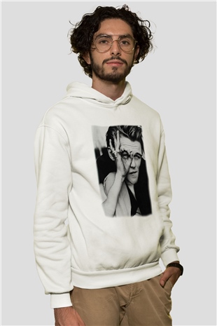 Leonardo DiCaprio Beyaz Unisex Kapşonlu Sweatshirt