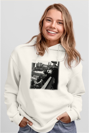 Leonardo DiCaprio Beyaz Unisex Kapşonlu Sweatshirt