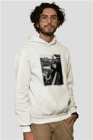 Leonardo DiCaprio Beyaz Unisex Kapşonlu Sweatshirt