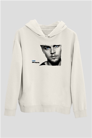 Leonardo DiCaprio Beyaz Unisex Kapüşonlu Sweatshirt