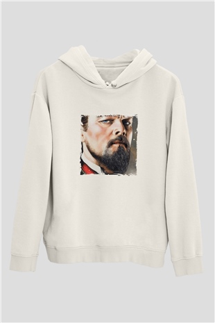 Leonardo DiCaprio Unisex Baskılı Beyaz Kapüşonlu Sweatshirt