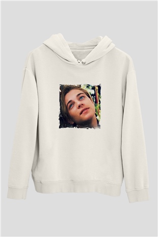 Leonardo DiCaprio Unisex Baskılı Beyaz Kapüşonlu Sweatshirt