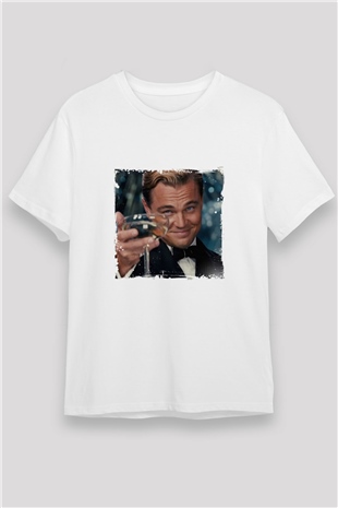 Leonardo DiCaprio Unisex Baskılı Beyaz Tişört