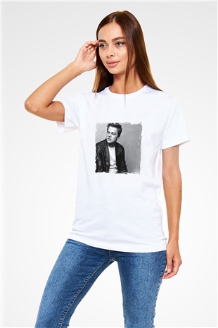 Leonardo DiCaprio Unisex Baskılı Beyaz Tişört