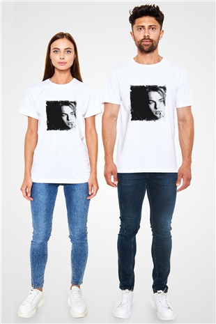 Leonardo DiCaprio Unisex Baskılı Beyaz Tişört