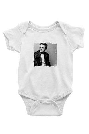 Leonardo DiCaprio Unisex Baskılı Beyaz Bebek Body - Zıbın
