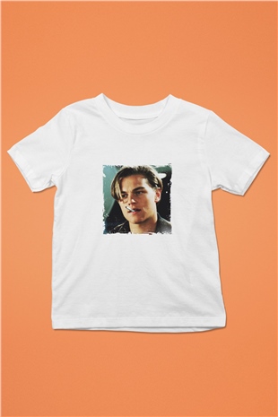 Leonardo DiCaprio Unisex Baskılı Beyaz Çocuk Tişört