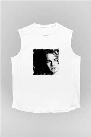 Leonardo DiCaprio Unisex Baskılı Beyaz Kolsuz Tişört