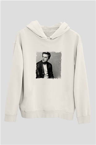 Leonardo DiCaprio Unisex Baskılı Beyaz Kapüşonlu Sweatshirt