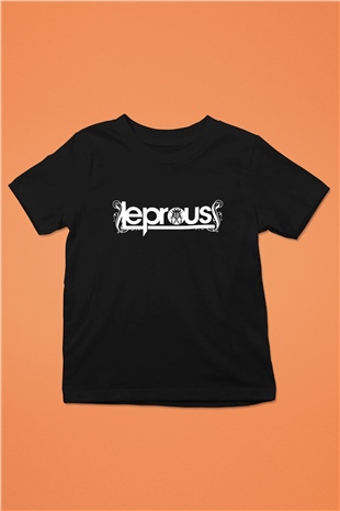 Leprous Baskılı Unisex Siyah Çocuk Tişört - Tshirt