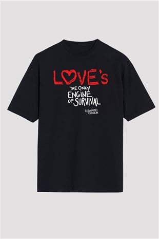 Leprous Baskılı Unisex Siyah Oversize Tişört - Tshirt