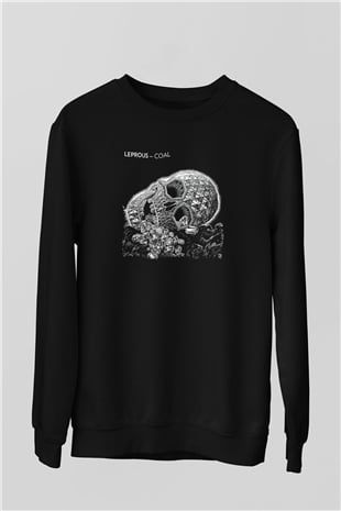 Leprous Baskılı Unisex Siyah Sweatshirt