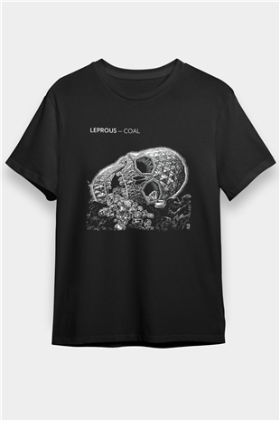 Leprous Baskılı Unisex Siyah Tişört - Tshirt