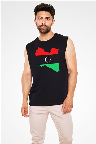 Libya Siyah Unisex Kolsuz Tişört